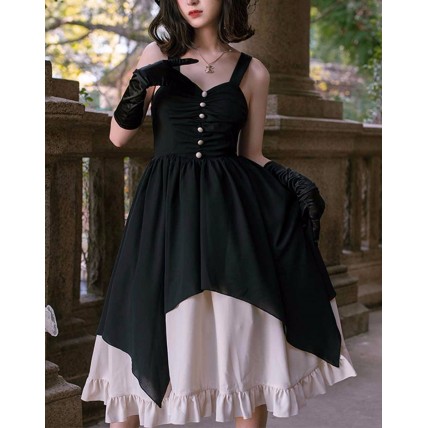 L100 Custom Made to order Chiffon Lolita Ruffle A-Line Big Swing Party Dress Regular Size XS S M L XL & Plus size 1x-10x (SZ16-52)