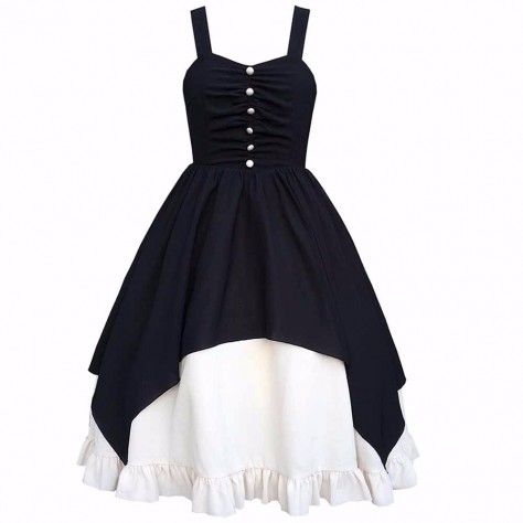 L100 Custom Made to order Chiffon Lolita Ruffle A-Line Big Swing Party Dress Regular Size XS S M L XL & Plus size 1x-10x (SZ16-52)