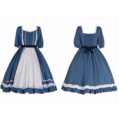 L101 Custom Made to order polyester High Waist Big Swing Lolita Princess Dress Regular Size XS S M L XL & Plus size 1x-10x (SZ16-52)