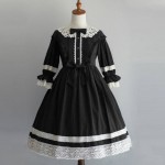 L102 Custom Made to order Linen Sweet Lolita Vintage Bow High Waist Dress Regular Size XS S M L XL & Plus size 1x-10x (SZ16-52)