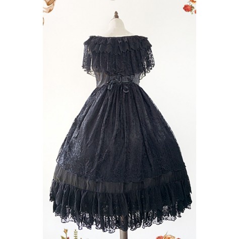 L11 Custom Made to order Chiffon & Lace Tank Lolita Vintage Lolita Prom Dress Regular Size XS S M L XL & Plus size 1x-10x (SZ16-52)