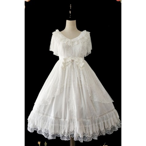 L11 Custom Made to order Chiffon & Lace Tank Lolita Vintage Lolita Prom Dress Regular Size XS S M L XL & Plus size 1x-10x (SZ16-52)