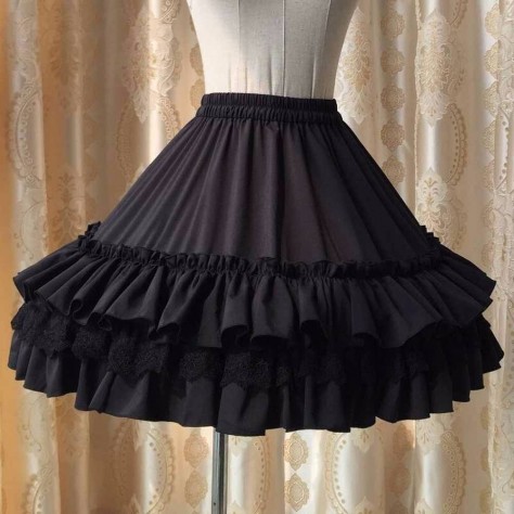 L113 Custom Made to order Chiffon/Lace Elastic Waist Pleated Flared Swing Skirts Regular Size XS S M L XL & Plus size 1x-10x (SZ16-52)