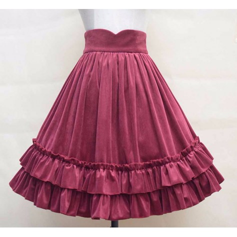 L115 Custom Made to order Velvet Pleated Ruffle Midi Swing Party Skirt Regular Size XS S M L XL & Plus size 1x-10x (SZ16-52)