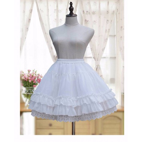 L118 Custom Made to order Chiffon Lolita A-Line Ruffle Flared Skater Skirt Regular Size XS S M L XL & Plus size 1x-10x (SZ16-52)