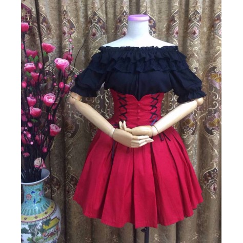 L119 Custom Made to order Spandex cotton Poplin Lolita Retro A-Line High waist Flared Skirt Regular Size XS S M L XL & Plus size 1x-10x (SZ16-52)