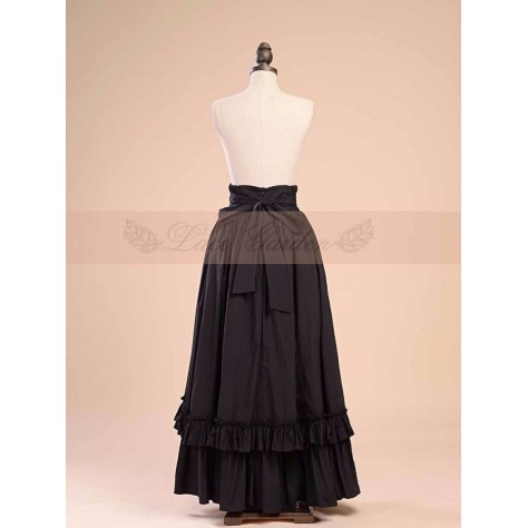 L122 Custom Made to order Spandex cotton Poplin High Waist Ruffle Swing Maxi Skirt Regular Size XS S M L XL & Plus size 1x-10x (SZ16-52)