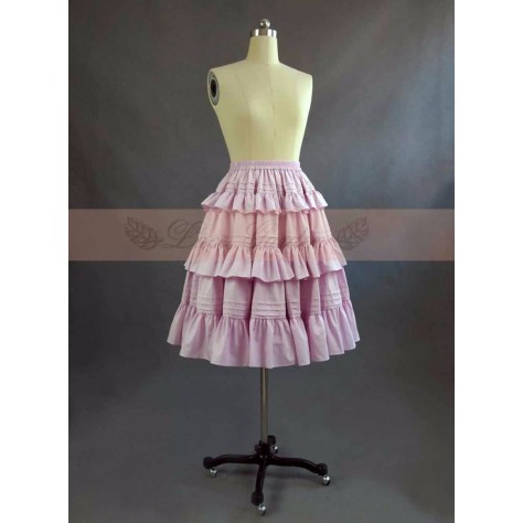 L125 Custom Made to order Spandex cotton Poplin Tiered Ruffle Flared Swing Elastic Skirt Regular Size XS S M L XL & Plus size 1x-10x (SZ16-52)