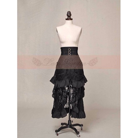 L129 Custom Made to order Lace Gothic Lolita Steampunk Lace Victorian Skirt Regular Size XS S M L XL & Plus size 1x-10x (SZ16-52)