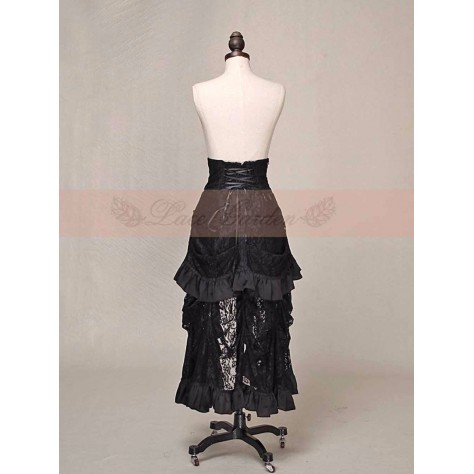 L129 Custom Made to order Lace Gothic Lolita Steampunk Lace Victorian Skirt Regular Size XS S M L XL & Plus size 1x-10x (SZ16-52)