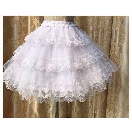 L133 Custom Made to order Lace/Tulle Lolita Ruffle Flared party Mini Puffy Skirt Regular Size XS S M L XL & Plus size 1x-10x (SZ16-52)