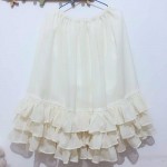 L136 Custom Made to order Chiffon Lolita A-Line Chiffon Tiered Ruffle Skirts Regular Size XS S M L XL & Plus size 1x-10x (SZ16-52)