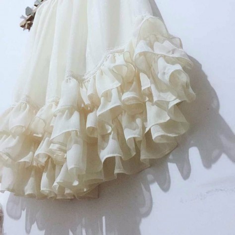 L136 Custom Made to order Chiffon Lolita A-Line Chiffon Tiered Ruffle Skirts Regular Size XS S M L XL & Plus size 1x-10x (SZ16-52)