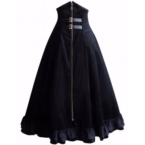 L140 Custom Made to order Velvet Lolita Flared A-Line Swing Midi Skirt Regular Size XS S M L XL & Plus size 1x-10x (SZ16-52)