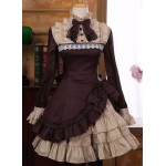 L145 Custom Made to order Spandex cotton Poplin Vintage Lrregular Hem Classic Lolita Dress Regular Size XS S M L XL & Plus size 1x-10x (SZ16-52)