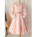 L146 Custom Made to order Satin Vintage Hepburn Elegant Lolita Party Dress Regular Size XS S M L XL & Plus size 1x-10x (SZ16-52)