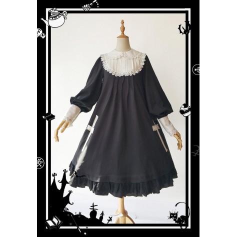 L15 Custom Made to order Linen Cross Patch A line Lolita Prom Dress Regular Size XS S M L XL & Plus size 1x-10x (SZ16-52)