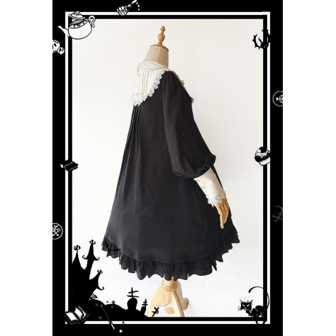 L15 Custom Made to order Linen Cross Patch A line Lolita Prom Dress Regular Size XS S M L XL & Plus size 1x-10x (SZ16-52)