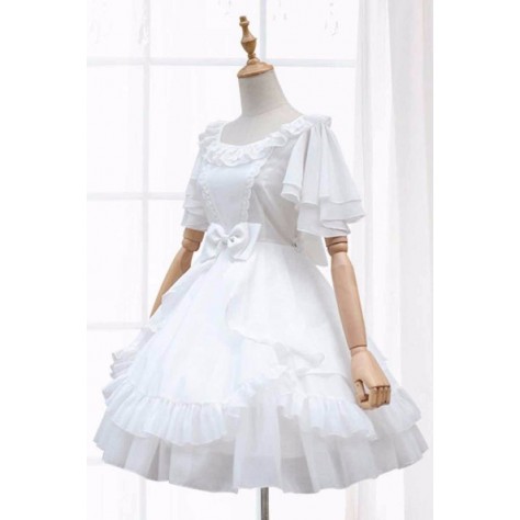 L152 Custom Made to order Chiffon Lolita Tiered Ruffle Hem Wedding Prom Dress Regular Size XS S M L XL & Plus size 1x-10x (SZ16-52)