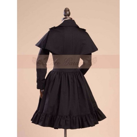 L157 Custom Made to order Spandex cotton Poplin Long Sleeve Ruffle Hem A Line Cape Dress New  Regular Size XS S M L XL & Plus size 1x-10x (SZ16-52)