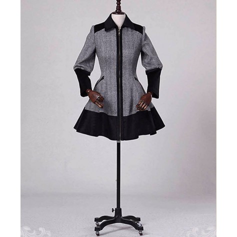 L167 Custom Made to order Wool Blend Lolita Jacket Fit & Flare Coat Regular Size XS S M L XL & Plus size 1x-10x (SZ16-52)