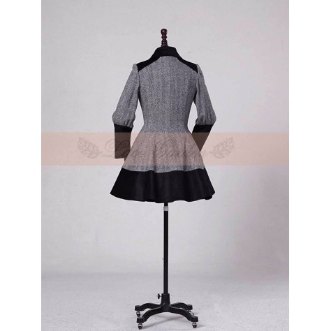 L167 Custom Made to order Wool Blend Lolita Jacket Fit & Flare Coat Regular Size XS S M L XL & Plus size 1x-10x (SZ16-52)