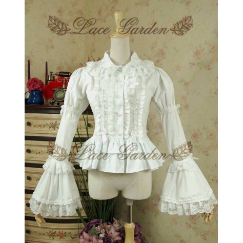 L17 Custom Made to order Lace&Poplin 2PC Lolita Gothic Top Cape & Blouse Shirt Regular Size XS S M L XL & Plus size 1x-10x (SZ16-52)