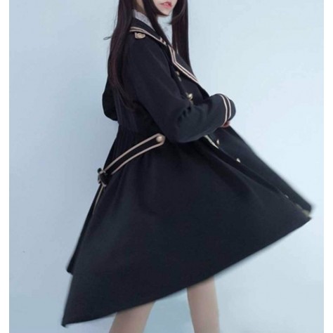 L171 Custom Made to order Spandex cotton Military Lolita Double-Breasted Uniform Coat Regular Size XS S M L XL & Plus size 1x-10x (SZ16-52)