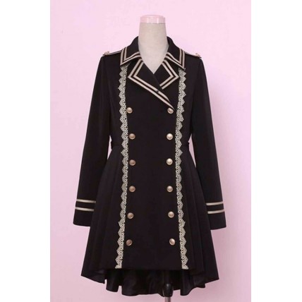 L171 Custom Made to order Spandex cotton Military Lolita Double-Breasted Uniform Coat Regular Size XS S M L XL & Plus size 1x-10x (SZ16-52)