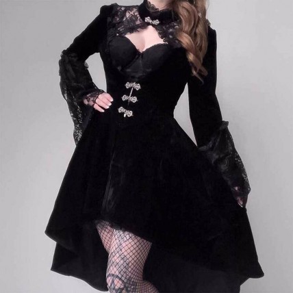 L173 Custom Made to order Velvet Gothic Fashion Jacket Velvet Steampunk Coat Regular Size XS S M L XL & Plus size 1x-10x (SZ16-52)