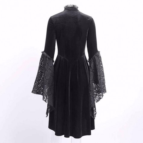 L173 Custom Made to order Velvet Gothic Fashion Jacket Velvet Steampunk Coat Regular Size XS S M L XL & Plus size 1x-10x (SZ16-52)