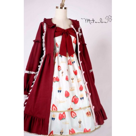 L174 Custom Made to order Spandex cotton poplin Lolita Princess Ruffle Big Swing Poplin Coat Regular Size XS S M L XL & Plus size 1x-10x (SZ16-52)