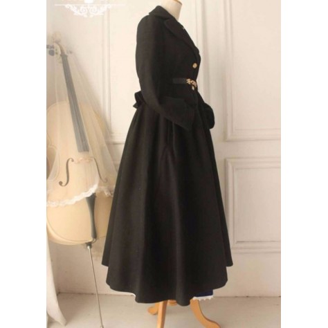 L176 Custom Made to order Wool blend Vintage Duchess Elegant Classic Lolita Coat Regular Size XS S M L XL & Plus size 1x-10x (SZ16-52)