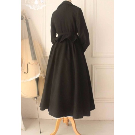 L176 Custom Made to order Wool blend Vintage Duchess Elegant Classic Lolita Coat Regular Size XS S M L XL & Plus size 1x-10x (SZ16-52)