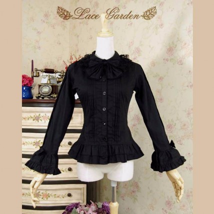 L18 Custom Made to order Poplin Bell Sleeves Lolita Gothic Blouse Regular Size XS S M L XL & Plus size 1x-10x (SZ16-52)