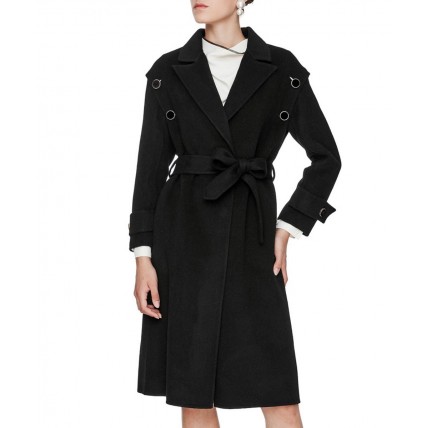 L240 Custom Made to order Wool blend Lapel Belted Casual Thick Wool Trench Coat Regular Size XS S M L XL & Plus size 1x-10x (SZ16-52)