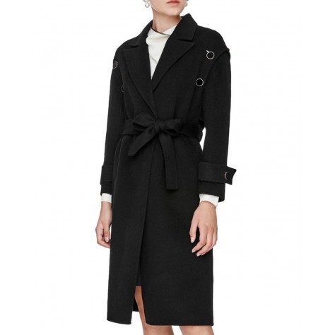 L240 Custom Made to order Wool blend Lapel Belted Casual Thick Wool Trench Coat Regular Size XS S M L XL & Plus size 1x-10x (SZ16-52)