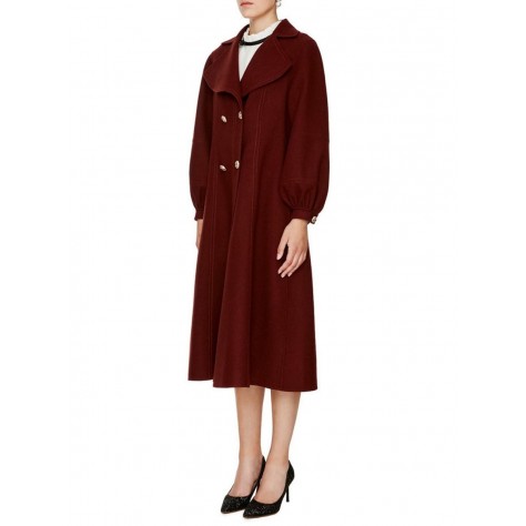 L245 Custom Made to order Wool Blend Lapel Balloon Sleeve Loose Long Overcoat Coat Regular Size XS S M L XL & Plus size 1x-10x (SZ16-52)