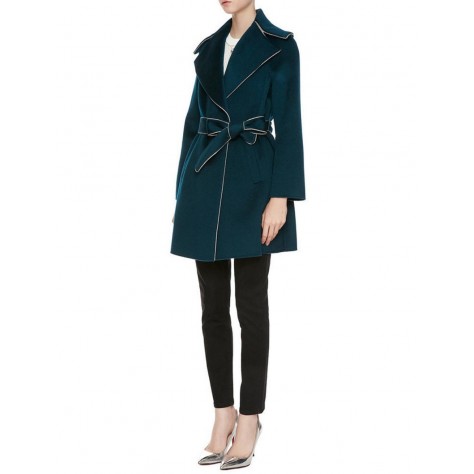 L252 Custom Made to order Wool Blend Big Lapel Belted Wool Blend Overcoat Coat Regular Size XS S M L XL & Plus size 1x-10x (SZ16-52)