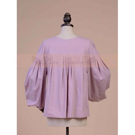 L31 Linen Balloon Sleeve Lolita Gothic Blouse Shirt Regular Size XS S M L XL & Plus size 1x-10x (SZ16-52)