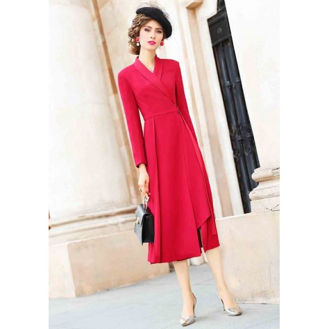 L317 Custom Made to order Cotton Blend Spandex High Waist Tie A-Line Slim Party Midi Dress Regular Size XS S M L XL & Plus size 1x-10x (SZ16-52)