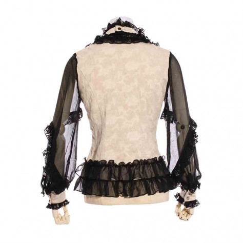 L331 Custom Made To Order Polyester Gothic Lolita Top Steampunk Victorian Shirt Regular Size XS S M L XL & Plus size 1x-10x (SZ16-52)