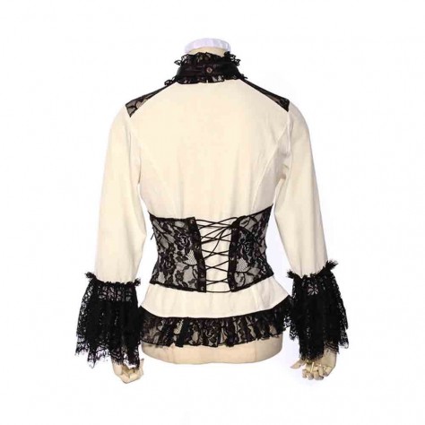 L332 Custom Made To Order Polyester Gothic Cosplay Bell Sleeve Lace Lolita Tops Regular Size XS S M L XL & Plus size 1x-10x (SZ16-52)