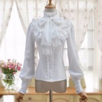 L37 Lace/Chiffon Bow Top  Lolita Gothic Blouse Shirt Regular Size XS S M L XL & Plus size 1x-10x (SZ16-52)