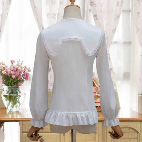 L39 Chiffon Vintage Lolita Gothic Blouse Shirt Regular Size XS S M L XL & Plus size 1x-10x (SZ16-52)