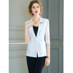 L395 Custom Made to order Lace 3/4 Sleeves Lace Slim Blazer Coat Jacket Regular Size XS S M L XL & Plus size 1x-10x (SZ16-52)