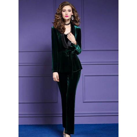 L403 Custom Made to order Velvet Lapel Blazer Jacket Velvet pants 2-Piece Regular Size XS S M L XL & Plus size 1x-10x (SZ16-52)