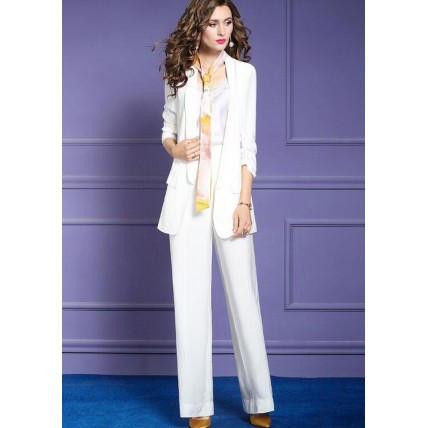 L409 Custom Made to order Polyester Business Blazer Jacket Wide Leg Pants Suit Regular Size XS S M L XL & Plus size 1x-10x (SZ16-52)