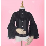 L53 Chiffon Flared Sleeve Lolita Gothic Ruffles Blouse Regular Size XS S M L XL & Plus size 1x-10x (SZ16-52)