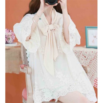 L536 Custom Made To Order Chiffon/Lace Half Sleeve Oversized Loose Blouse Regular Size XS S M L XL & Plus size 1x-10x (SZ16-52)